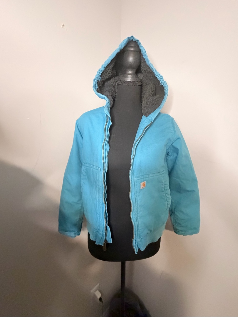 Carhartt CP9564-442 Canvas Insulated Sherpa Lined Hooded Jacket 10-12